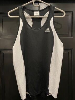 adidas Black and White Men's Athletic Tank Top